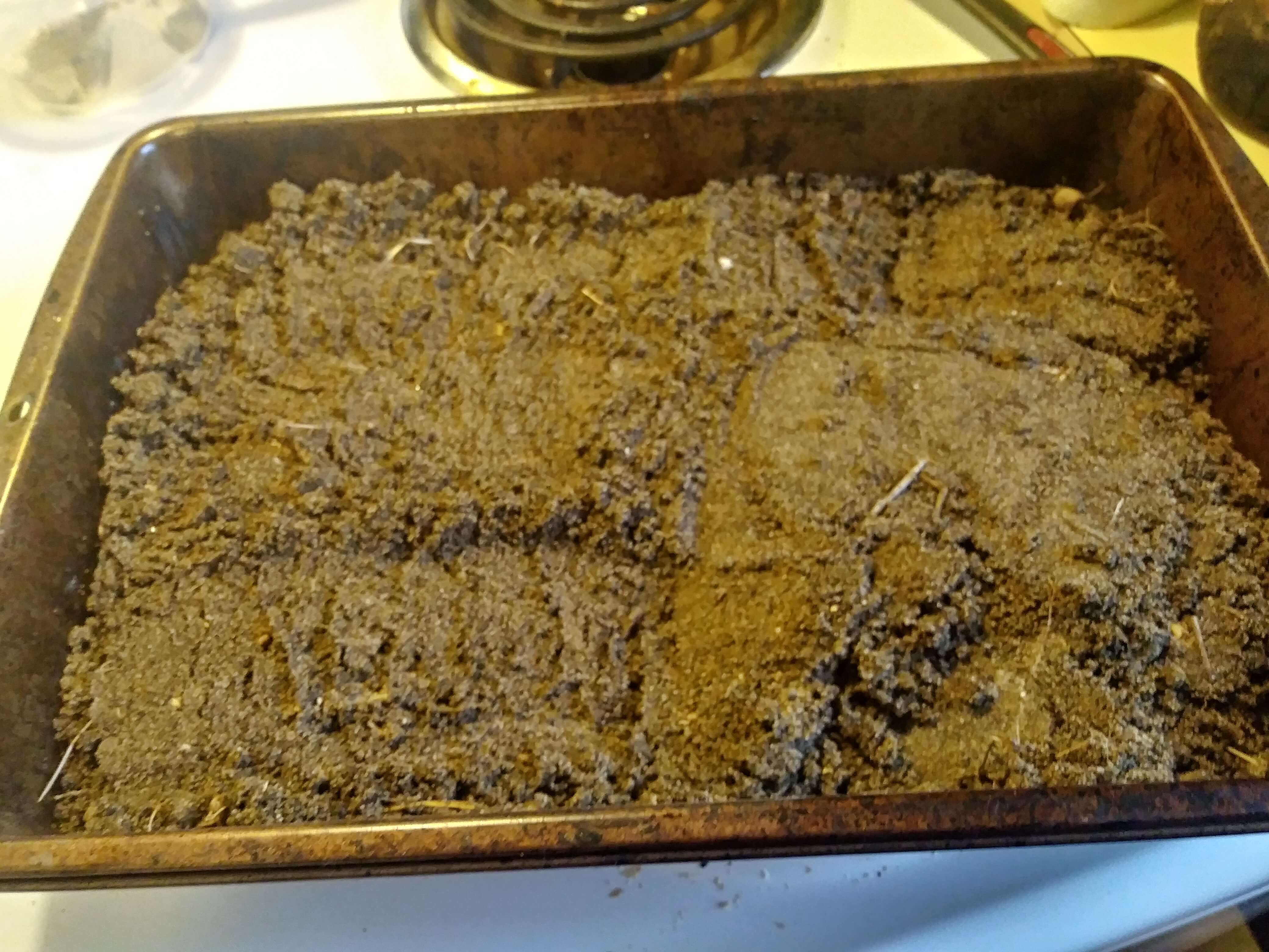Dirt in an oven pan